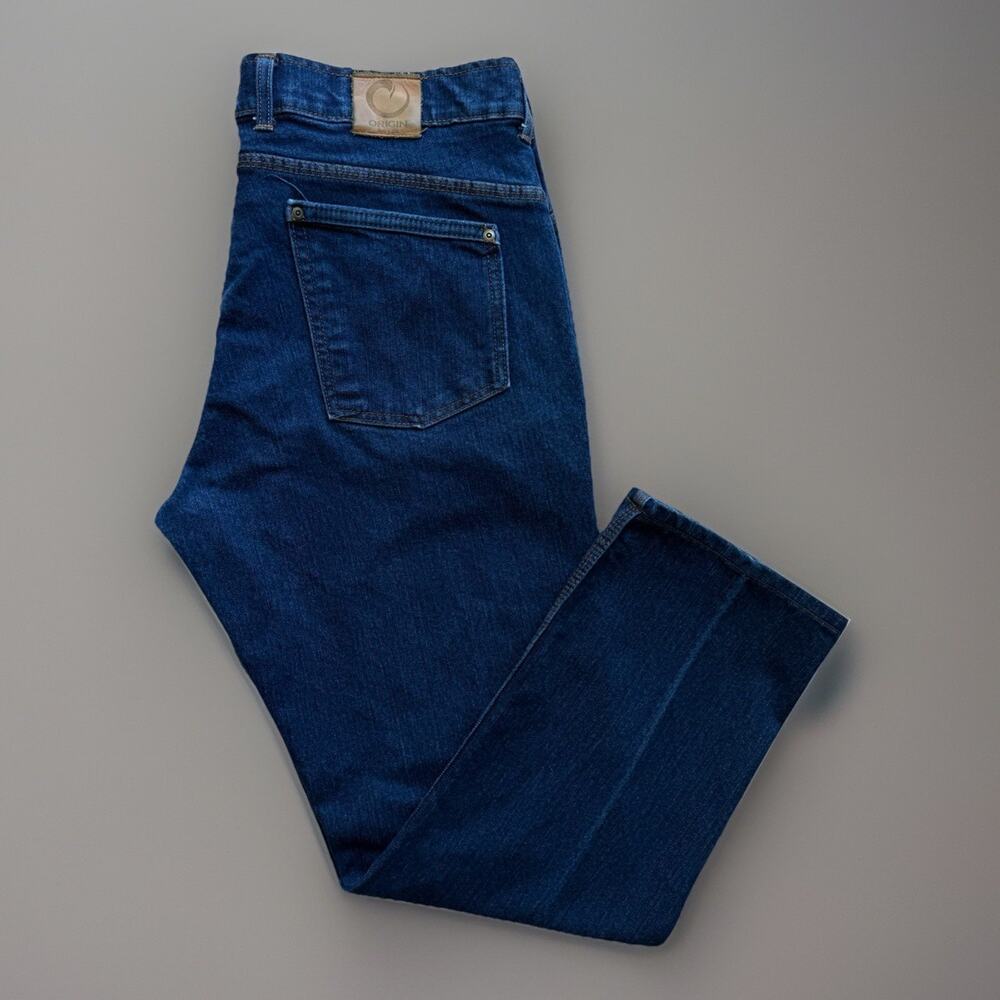 Origin Delta Flex Jeans 38 Blue Straight Leg Dark Wash Relaxed Casual Workwear